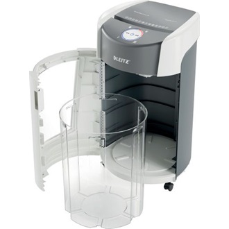 Leitz IQ OptiMax Office P5 keresztvágó / konfettivágó iratmegsemmisítő fehér-szürke