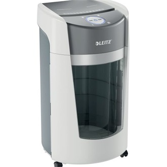 Leitz IQ OptiMax Office P5 keresztvágó / konfettivágó iratmegsemmisítő fehér-szürke