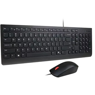 Lenovo Essential USB cseppálló angol membrán billentyűzet + egér fekete
