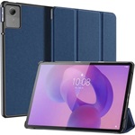 Lenovo Idea Tab / Idea Tab DUX DUCIS DOMO tok álló, bőr hatású aktív FLIP, textil minta, SÖTÉTKÉK