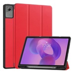 Lenovo Idea Tab Plus GIGAPACK Tok álló, bőr hatású aktív FLIP, ceruza tartó, PIROS