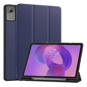 Lenovo Idea Tab Plus GIGAPACK Tok álló, bőr hatású aktív FLIP, ceruza tartó, SÖTÉTKÉK