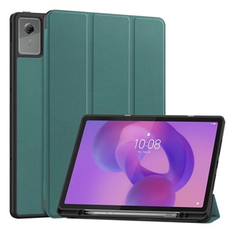 Lenovo Idea Tab Plus GIGAPACK Tok álló, bőr hatású aktív FLIP, ceruza tartó, SÖTÉTZÖLD