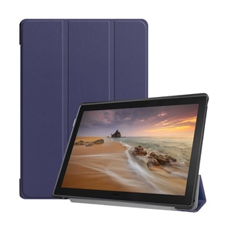 Lenovo Tab E10 Gigapack tok álló, bőr hatású FLIP, asztali tartó, SÖTÉTKÉK
