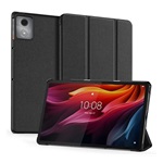 Lenovo Tab K11 Plus DUX DUCIS DOMO tok álló, bőr hatású aktív FLIP, textil minta, FEKETE