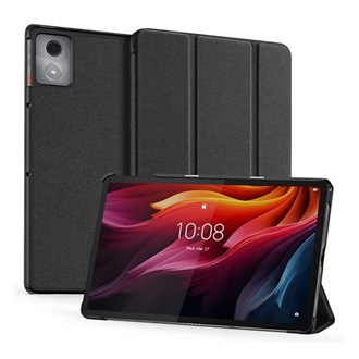 Lenovo Tab K11 Plus DUX DUCIS DOMO tok álló, bőr hatású aktív FLIP, textil minta, FEKETE