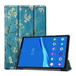 Lenovo Tab M10 FHD Plus Gigapack Tok álló, bőr hatású FLIP, virág, VILÁGOSKÉK