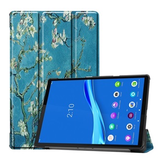 Lenovo Tab M10 FHD Plus Gigapack Tok álló, bőr hatású FLIP, virág, VILÁGOSKÉK