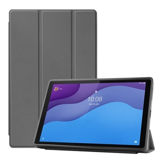 Lenovo Tab M10 HD Gigapack Tok álló, bőr hatású aktív FLIP, asztali tartó, SÖTÉTSZÜRKE