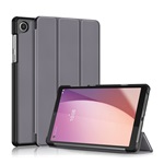 Lenovo Tab M8 Gen4 Gigapack Tok álló, bőr hatású FLIP, asztali tartó, SÖTÉTSZÜRKE