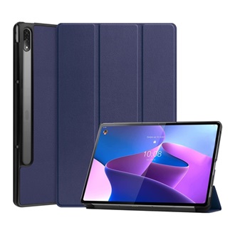 Lenovo Tab P12 Pro Gigapack tok álló, bőr hatású aktív FLIP, ceruza tartó, SÖTÉTKÉK