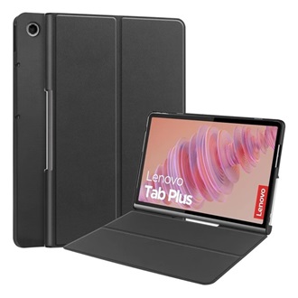 Lenovo Tab Plus GIGAPACK Tok álló, bőr hatású FLIP, oldalra nyíló, FEKETE