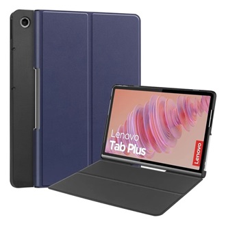 Lenovo Tab Plus GIGAPACK Tok álló, bőr hatású FLIP, oldalra nyíló, SÖTÉTKÉK