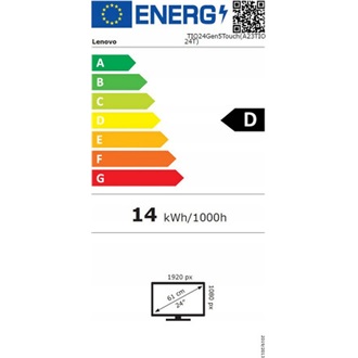 Lenovo ThinkCentre Tiny-In-One Gen 5 23.8" touchscreen IPS LED monitor fekete (webcam: 2MP)