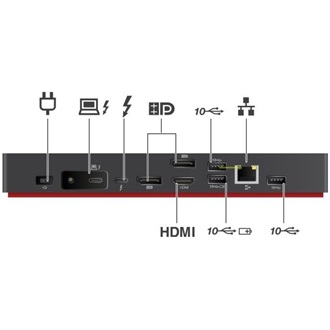 Lenovo ThinkPad Thunderbolt 4 Workstation Dock 12-port Thunderbolt 4 dokkoló fekete
