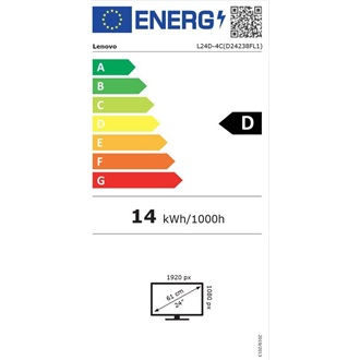 Lenovo ThinkVision L24D-4C 23.8" IPS LED monitor fehér-ezüst 144Hz