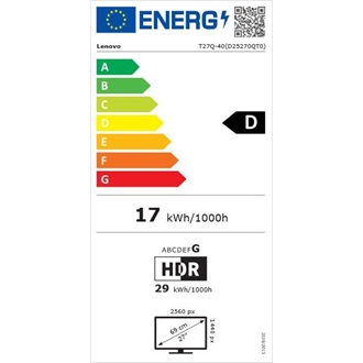 Lenovo ThinkVision T27Q-40 27" IPS LED monitor fekete 120Hz