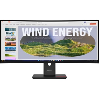Lenovo ThinkVision T34WD-40 34" ívelt VA LED monitor fekete 120Hz