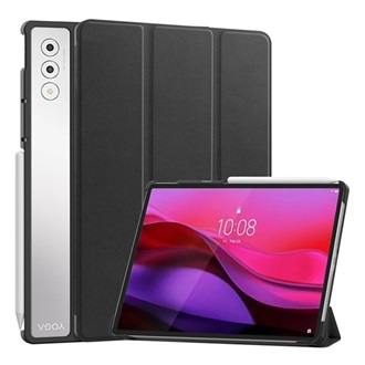Lenovo Yoga Tab Plus GIGAPACK Tok álló, bőr hatású aktív FLIP, asztali tartó, FEKETE