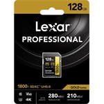 Lexar 128GB Professional 1800x UHS-II Class10 U3 V60 SDXC memóriakártya BOX fekete