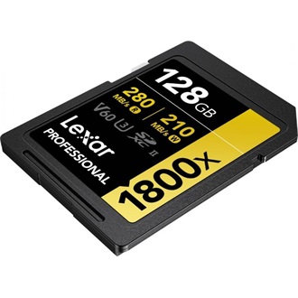 Lexar 128GB Professional 1800x UHS-II Class10 U3 V60 SDXC memóriakártya BOX fekete