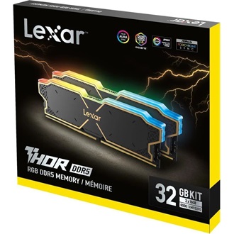 Lexar Thor OC 32GB 6000MT/s DDR5 memória CL32 Kit of 2 fekete RGB
