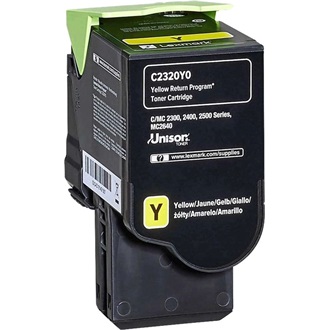 Lexmark RETURNTONER CARTRIDGE YLW 1KPGS F.C23X/24X/25X/MC23X/24X/25X/26X