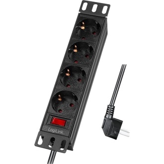 LogiLink 10" PDU 4 utas német aljzat, kapcsolóval