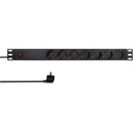 LogiLink 19" PDU 7 utas német aljzat, vonalszűrővel és túlterhelés elleni védelemmel