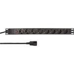 LogiLink 19" PDU 8-utas német aljzat, IEC csatlakozóval és túlterhelés elleni védelemmel
