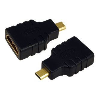 LogiLink HDMI micro D -> HDMI M/F adapter fekete