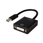 LogiLink USB-A 3.0 -> DVI-D M/F adapter 0.15m fekete