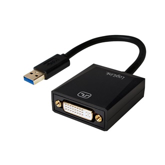 LogiLink USB-A 3.0 -> DVI-D M/F adapter 0.15m fekete
