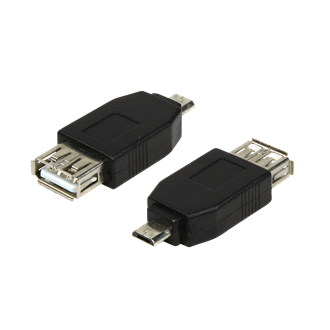 LogiLink USB-B 2.0 micro -> USB-A 2.0 M/F adapter fekete