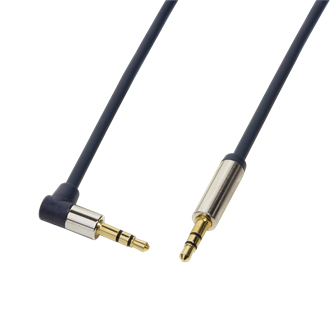 LogiLink Jack stereo 3,5mm M/M audio kábel 0.5m kék egyenes/90% 