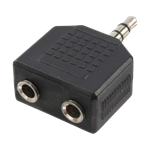 LogiLink Jack stereo 3,5mm (3pin) -> 2db Jack stereo 3,5mm (3pin) M/F adapter fekete