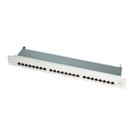 LogiLink CAT6 Patch Panel 24-Port, Grey, fully shielded