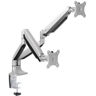 LogiLink Dual alumium monitor desk mount, tilt -90/+90, swivel -90/+90, level adjustment -90/+90