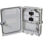 LogiLink FB124E FTTH elosztó doboz max. 24 szál, 6x LC/QD vagy SC/DX, terheletlen, IP55 fali csatlakozódoboz szürke