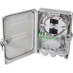 LogiLink FB124LC FTTH elosztódoboz 24x LC/APC, teljesen feltöltve, IP55 fali csatlakozódoboz szürke