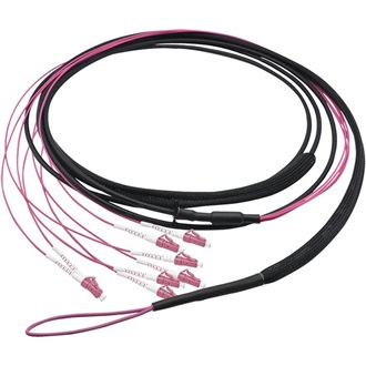 LogiLink Fiber trunk U-DQ(ZN)BH 8db LC/UPC -> 8db LC/UPC M/M adatkábel 50m fekete OM4 50/125µ