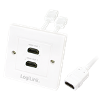LogiLink HDMI fali lemez 2x HDMI anya