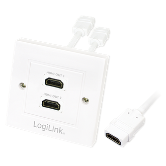 LogiLink HDMI fali lemez 2x HDMI anya