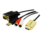 LogiLink HDMI -> VGA 2db RCA M/M video jelkábel 2m fekete