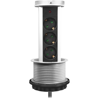 LogiLink LPS235A 3db villásdugó CEE 7/3 elosztó 1.8m fekete-fehér