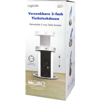 LogiLink LPS235A 3db villásdugó CEE 7/3 elosztó 1.8m fekete-fehér