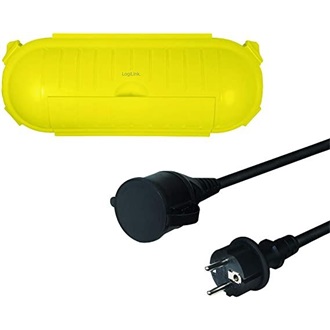 LogiLink LPS239 1db villásdugó CEE 7/3 (EU) hosszabbító 3m fekete-sárga + védőtok