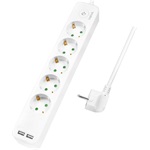 LogiLink LPS249U 5db villásdugó CEE 7/3 elosztó 1.5m fehér