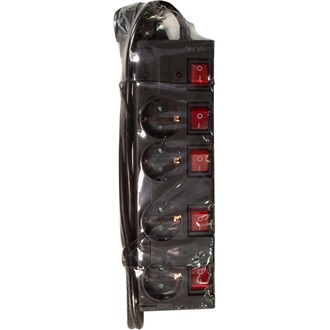 LogiLink LPS251 4db villásdugó CEE 7/3 elosztó 1.5m fekete