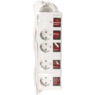 LogiLink LPS252 4db villásdugó CEE 7/3 elosztó 1.5m fehér